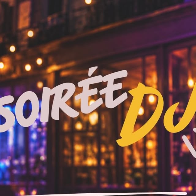 Affiche de la soirée DJ au Terminus, façade illuminée